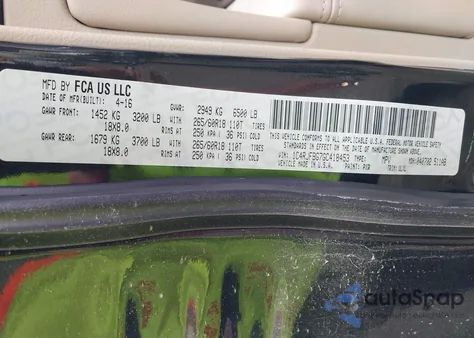 2016 Jeep Grand Cherokee Limited from USA, damaged, VIN 1C4RJFBG7GC418453